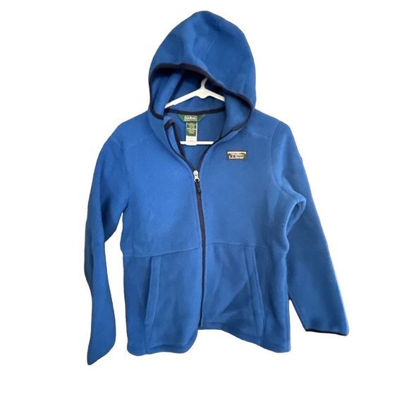 Vintage L.L. Bean Blue Fleece Jacket Size 14/16 - Picture 1 of 4